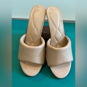 JF Women's Beige Wedge Heeled Sandals Size 8